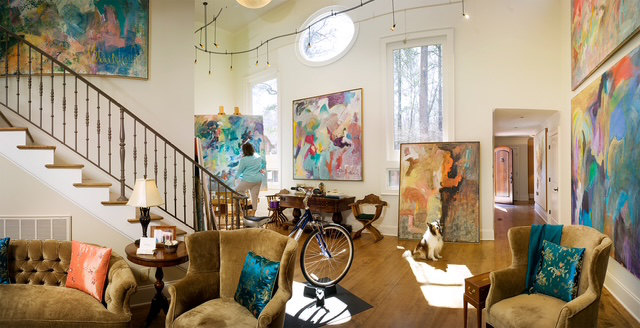 photo of paintings in room